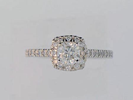 14k White Gold Diamond Halo Engagement Ring                        F5191