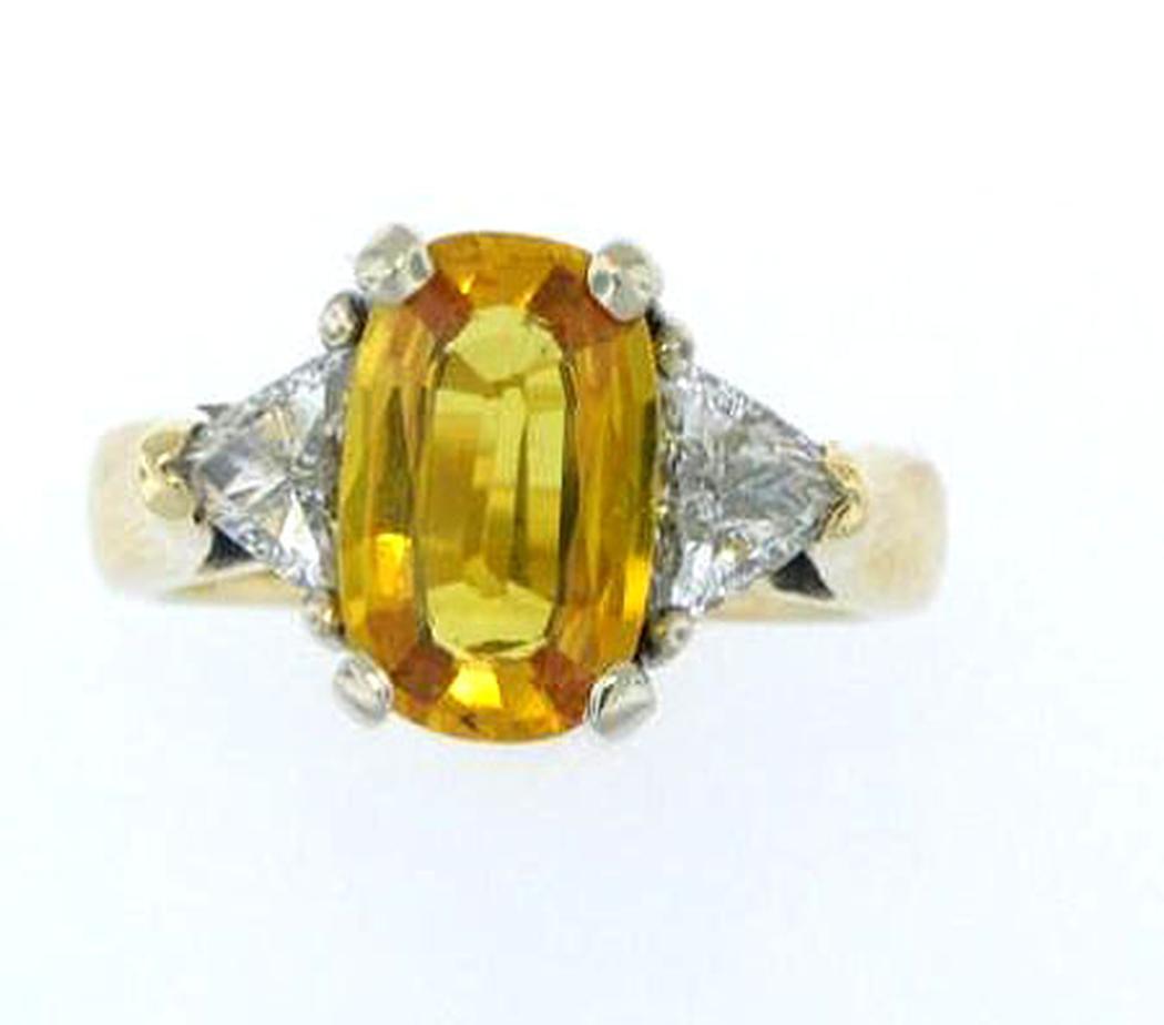 14k Yellow Gold Yellow Sapphire Diamond Ring F5023 | Factorys Inc